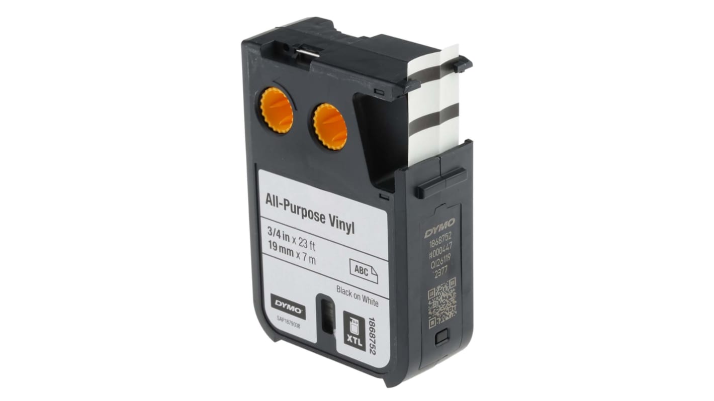 1868752 Dymo XTL Black on White Label Printer Tape, 7 m Length, 19 mm