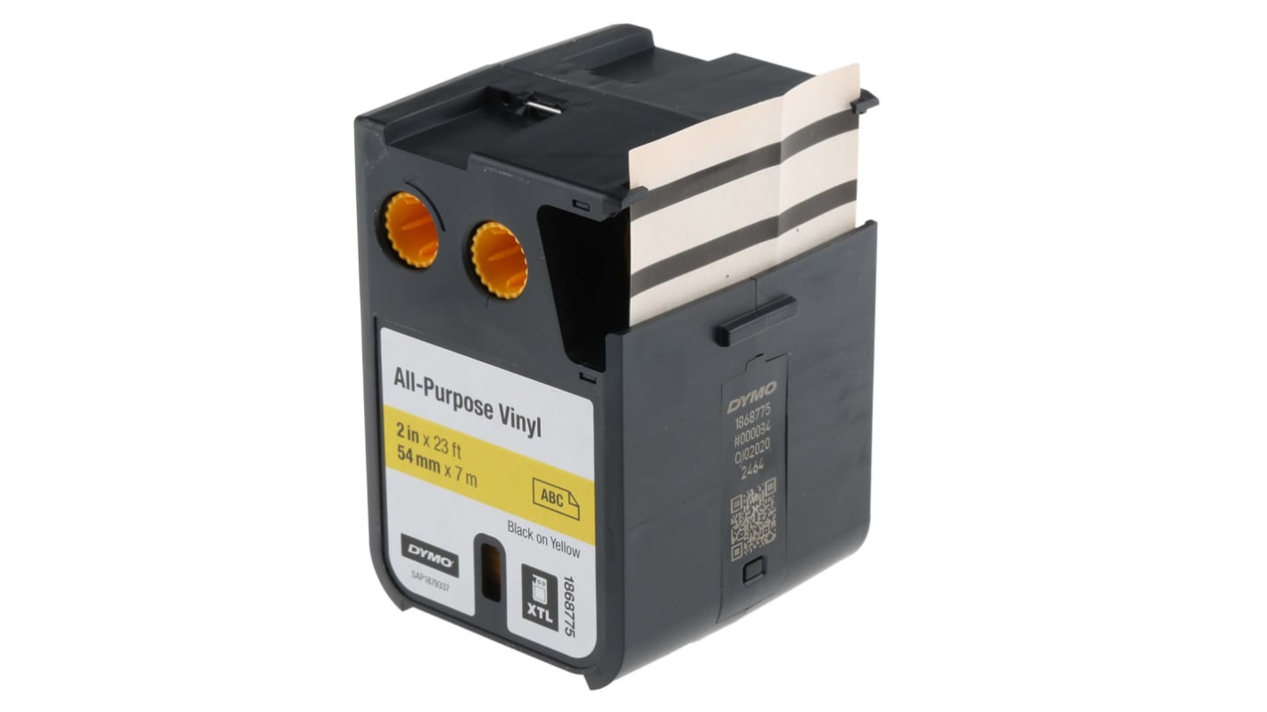 1868775 Dymo XTL Black on Yellow Label Printer Tape, 7 m Length, 54