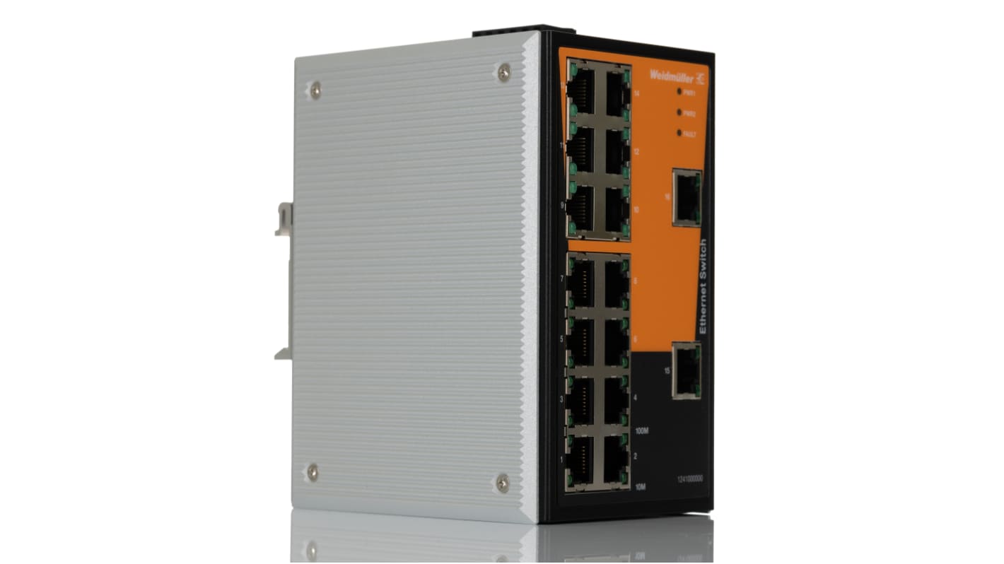 Weidmüller Ethernet-Switch 16-Port Unmanaged 105 x 135 x 80.5mm