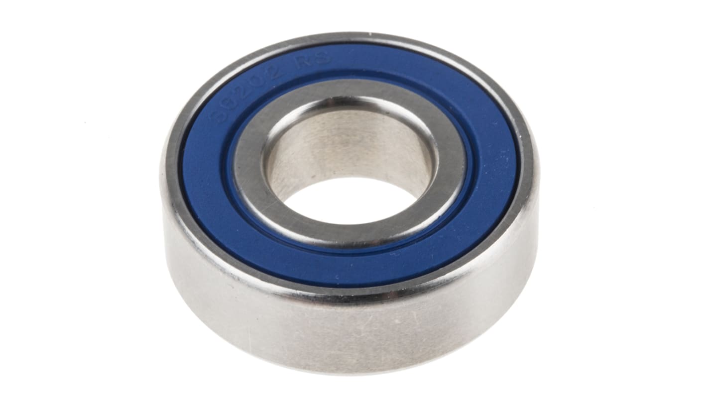 RS PRO SS6202-2RS Single Row Deep Groove Ball Bearing- Both Sides Sealed 15mm I.D, 35mm O.D