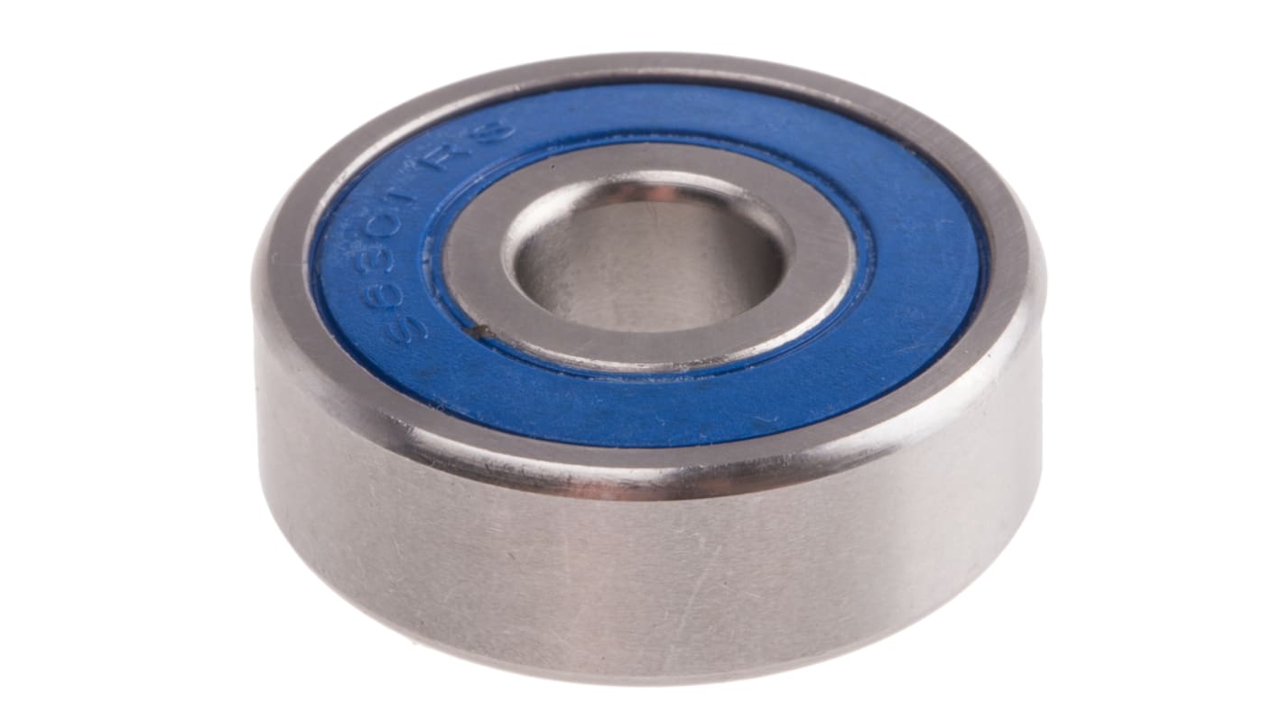 RS PRO SS6301-2RS Single Row Deep Groove Ball Bearing- Both Sides Sealed 12mm I.D, 37mm O.D