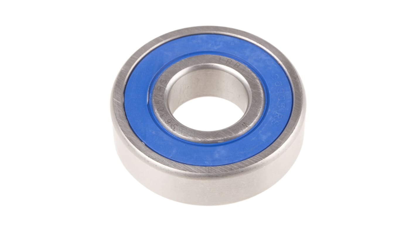 RS PRO SS6305-2RS Single Row Deep Groove Ball Bearing- Both Sides Sealed 25mm I.D, 62mm O.D