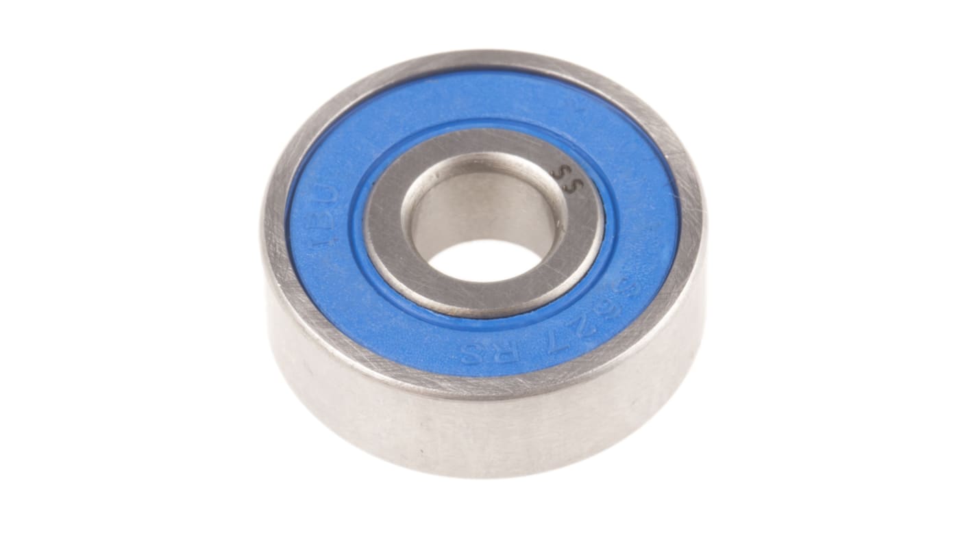 RS PRO SS627-2RS Single Row Deep Groove Ball Bearing- Both Sides Sealed 7mm I.D, 22mm O.D