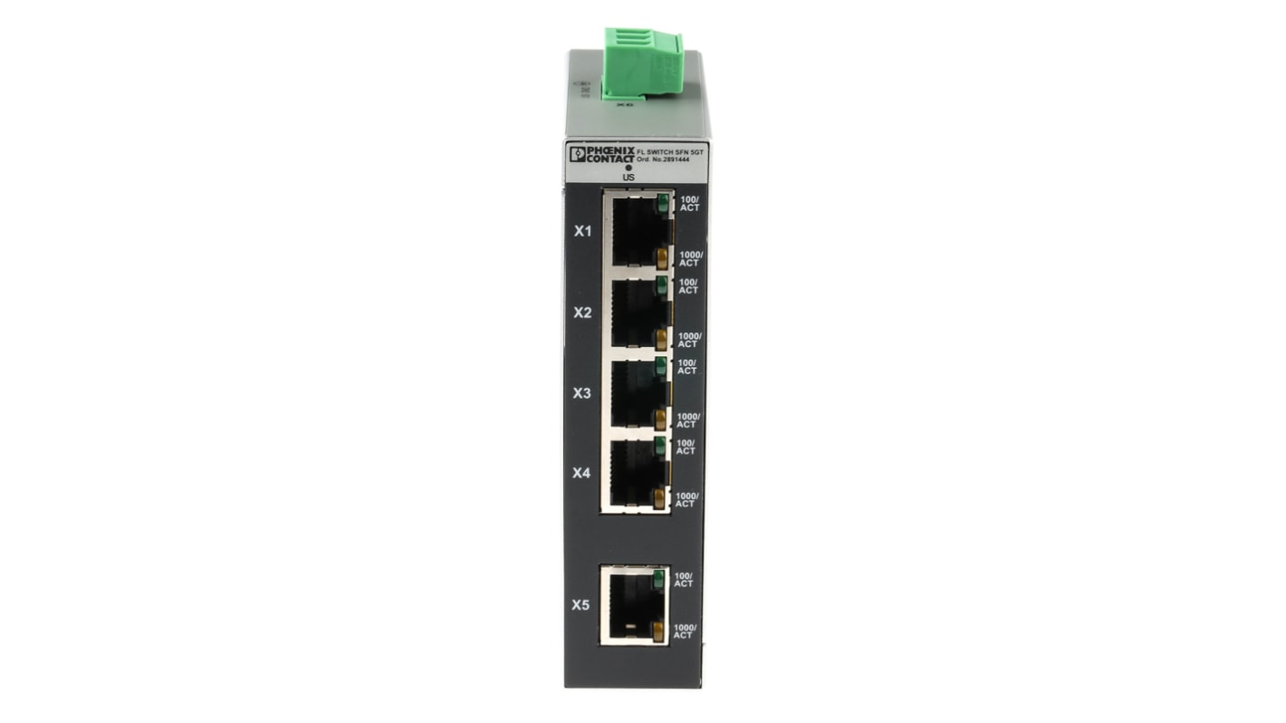 Switch Ethernet Phoenix Contact FL SWITCH SFN 5GT 5 Ports RJ45, 1000Mbit/s, montage Rail DIN 24V c.c.