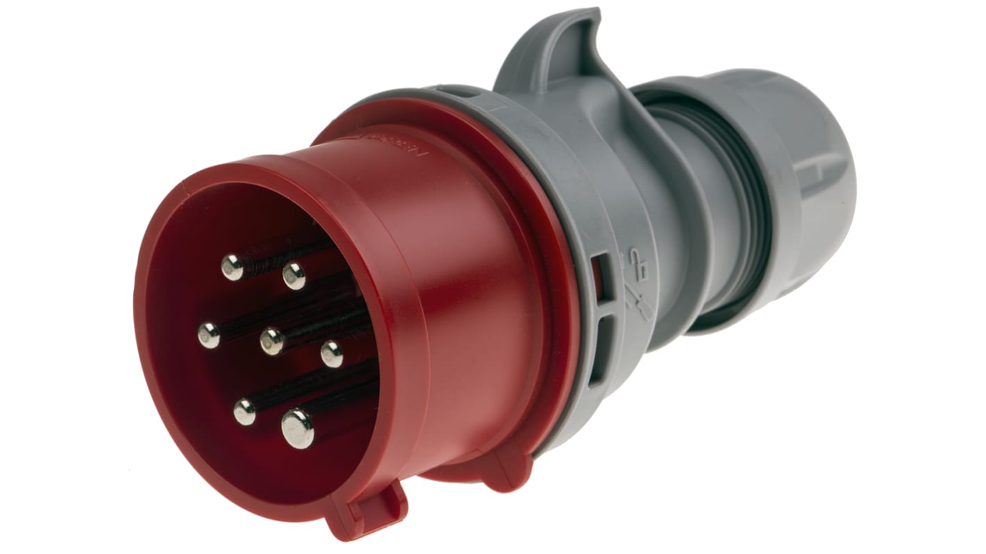 Scame, Optima IP44 Red Cable Mount 6P + E Industrial Power Plug, Rated At 16A, 415 V