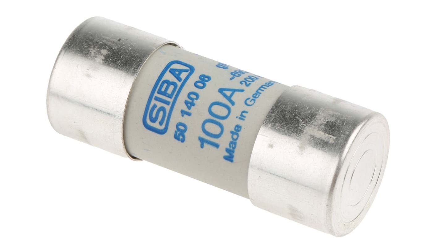 SIBA 100A Ceramic Cartridge Fuse, 22 x 58mm