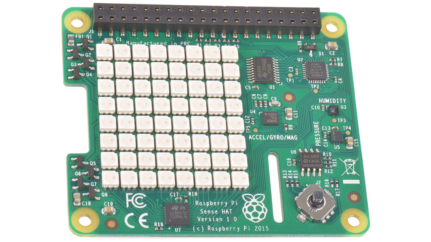 Raspberry Pi SENSE HAT med LED matrix og miljøsensorer til Raspberry Pi