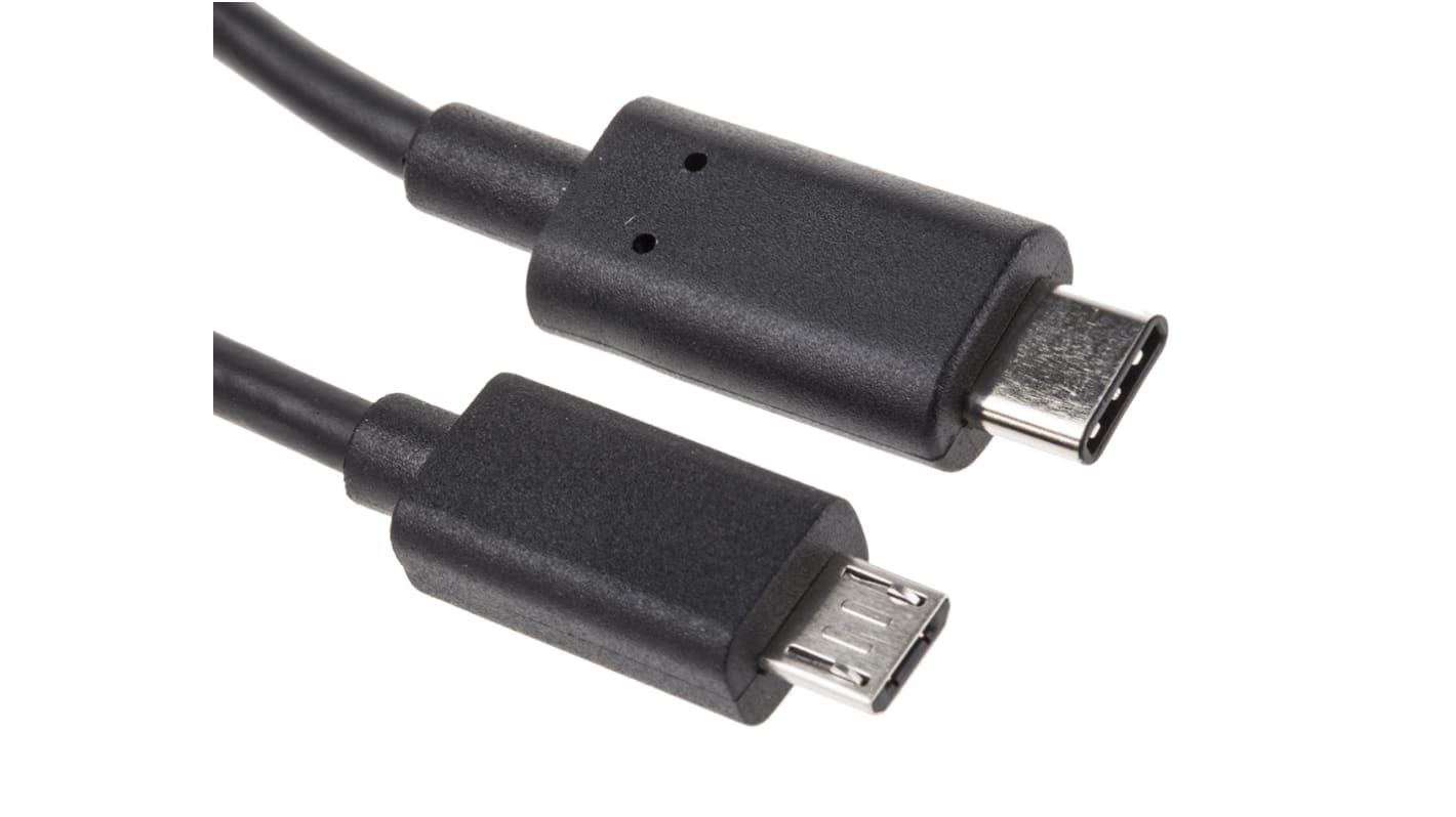 RS PRO USB-Kabel, USB C / Micro-USB B, 2m USB 3.1 Schwarz