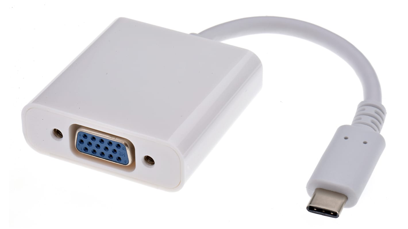 RS PRO Hálózati adapter, A: USB 3.1 C típus, apa, B: VGA anya