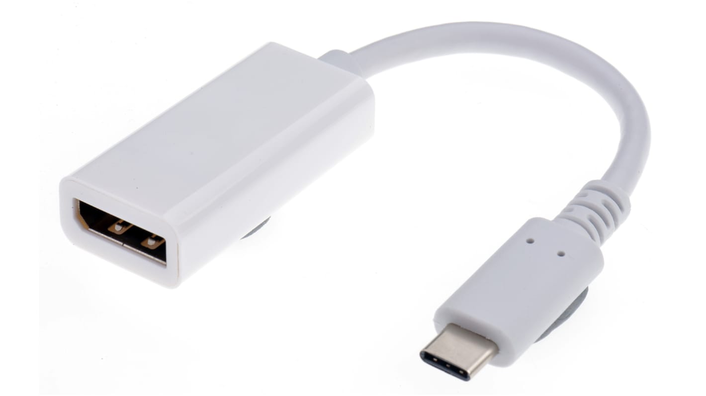 RS PRO Hálózati adapter, A: USB 3.1 C típus, apa, B: DP anya