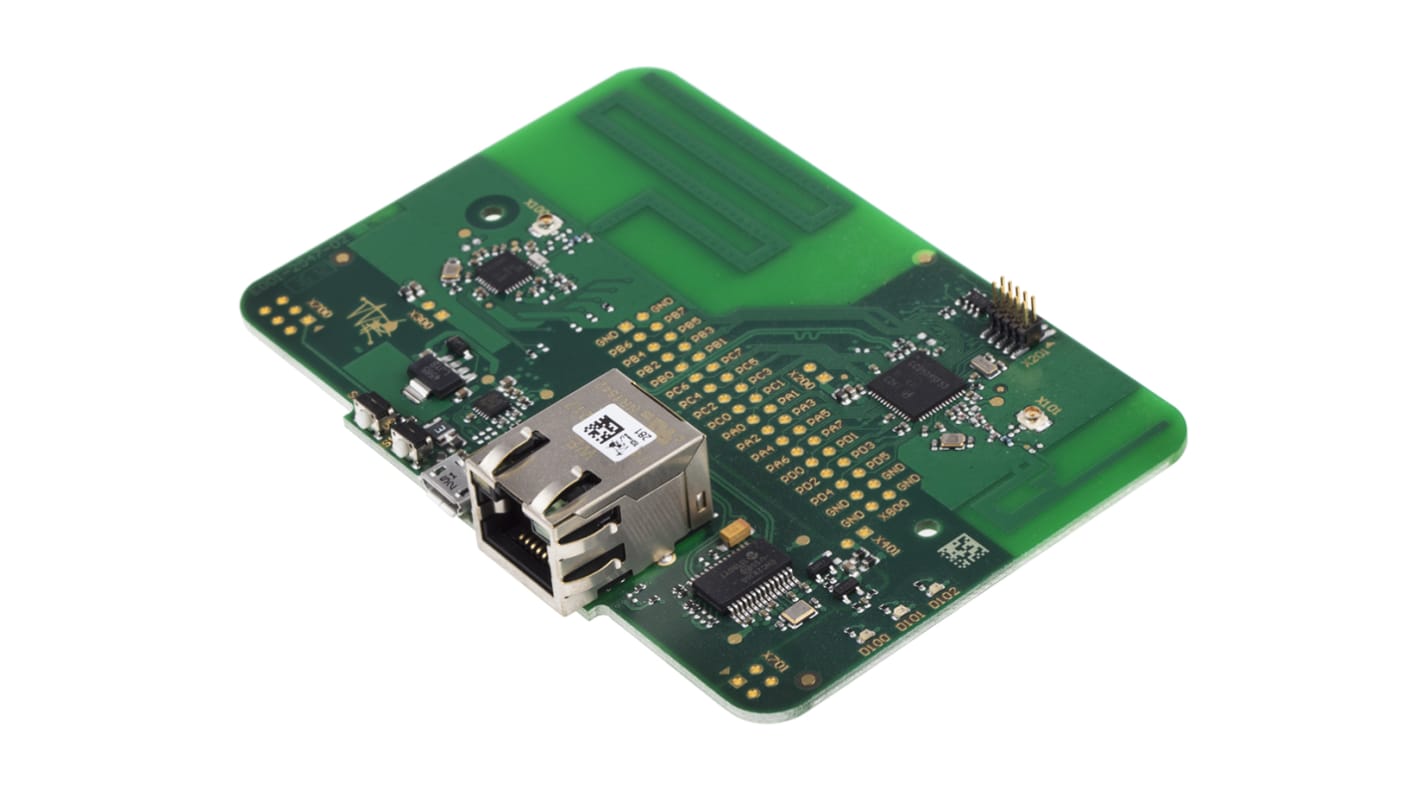 Carte d WEPTECH WEP-6LoWPAN-IoT-GW, Ethernet 10BASE-T (Microchip ENC28J60), 802.15.4 (2,4 GHz), 802.15.4g (Sub-GHz),