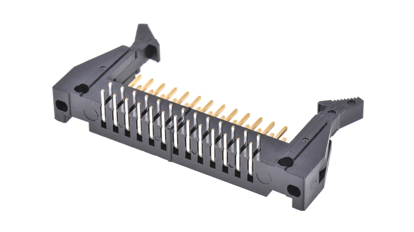 Conector macho para PCB Ángulo de 90° Hirose serie HIF3B de 26 vías, 2 filas, paso 2.54mm, para soldar, Montaje en