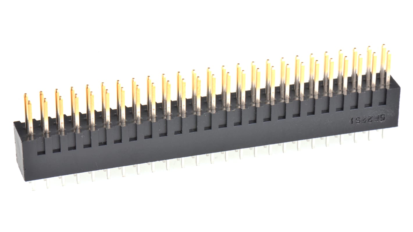 Hirose HIF3E Series Straight Through Hole PCB Header, 50 Contact(s), 2.54mm Pitch, 2 Row(s), Shrouded