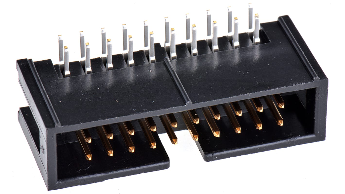 Hirose HIF3F Series Right Angle Through Hole PCB Header, 20 Contact(s), 2.54mm Pitch, 2 Row(s), Shrouded