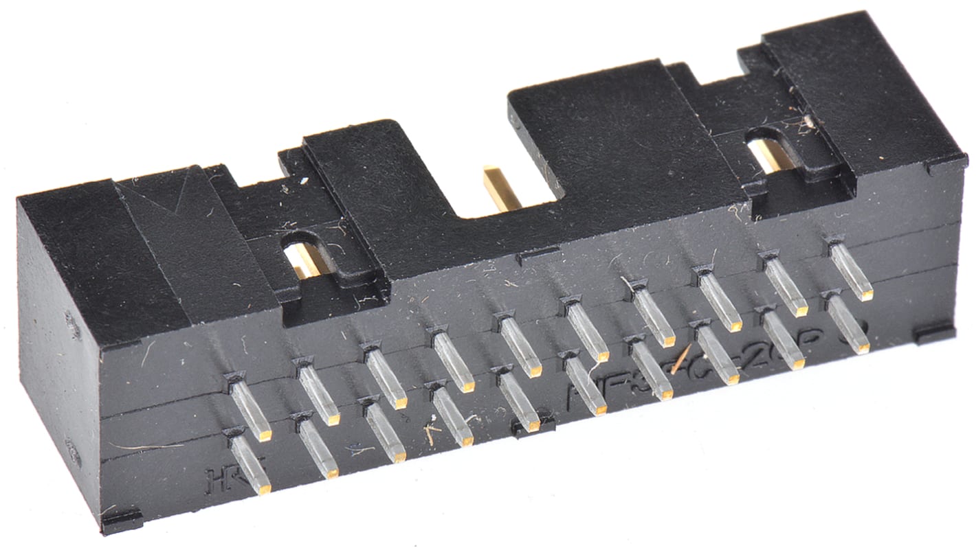 Hirose HIF3FC Series Straight Through Hole PCB Header, 20 Contact(s), 2.54mm Pitch, 2 Row(s), Shrouded