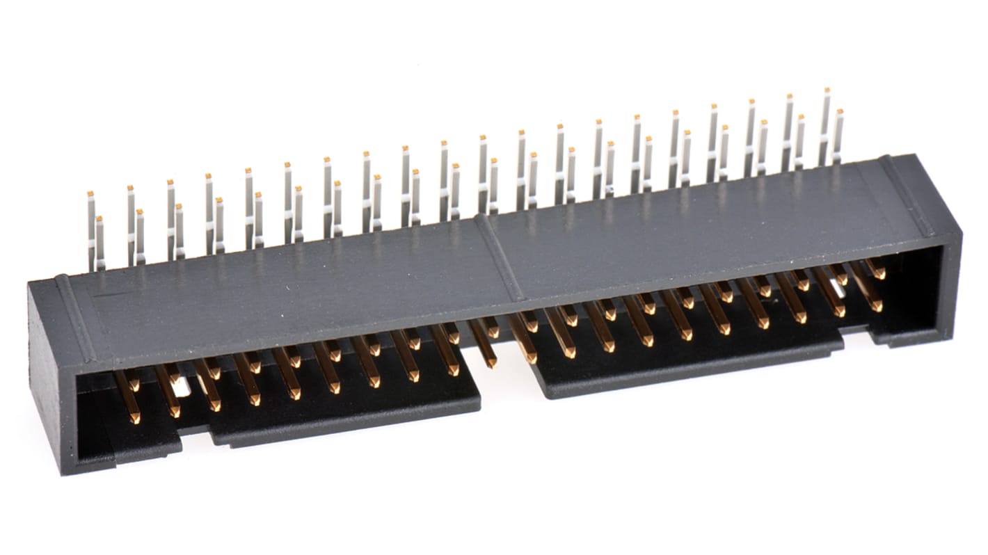 Hirose HIF3FC Series Right Angle Through Hole PCB Header, 40 Contact(s), 2.54mm Pitch, 2 Row(s), Shrouded
