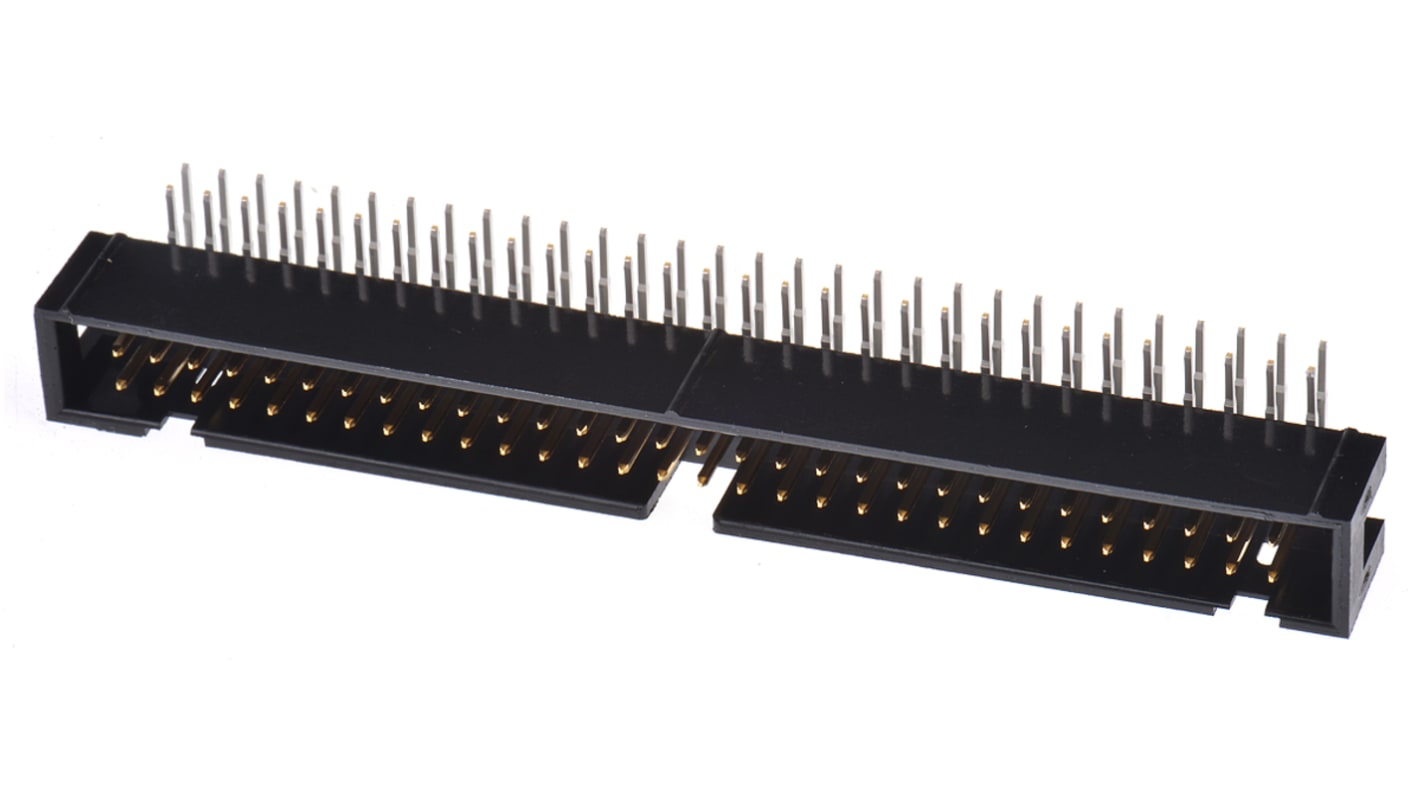 Hirose HIF3FB Series Right Angle Through Hole PCB Header, 60 Contact(s), 2.54mm Pitch, 2 Row(s), Shrouded