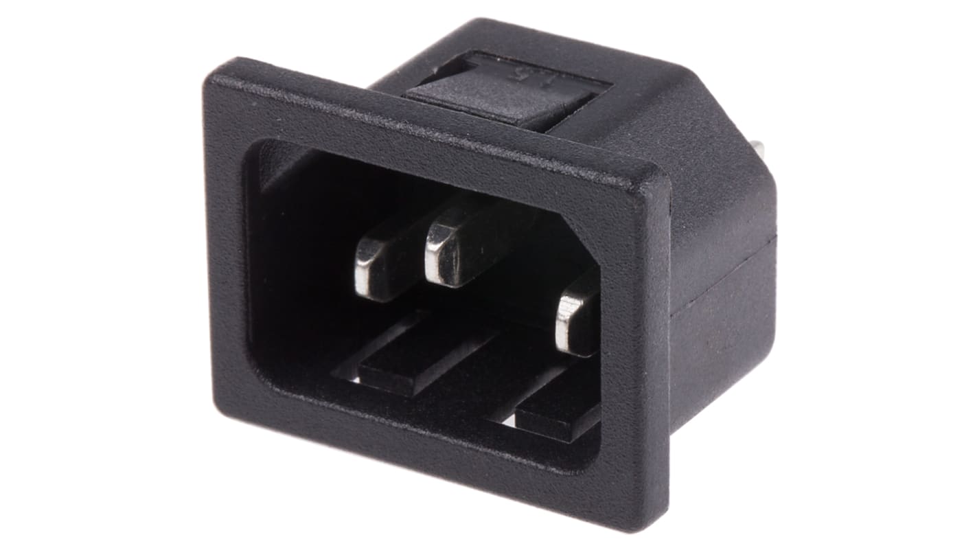 Conector IEC C14 macho RS PRO, Encaje a Presión, 250 V, 10A