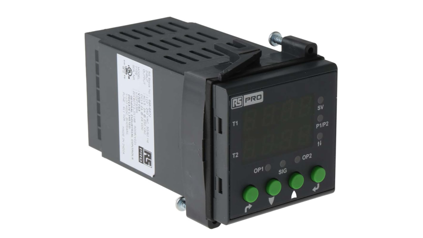 RS PRO Panel Mount Timer Relay, 110 → 240V ac, 2-Contact, 01.s → ...