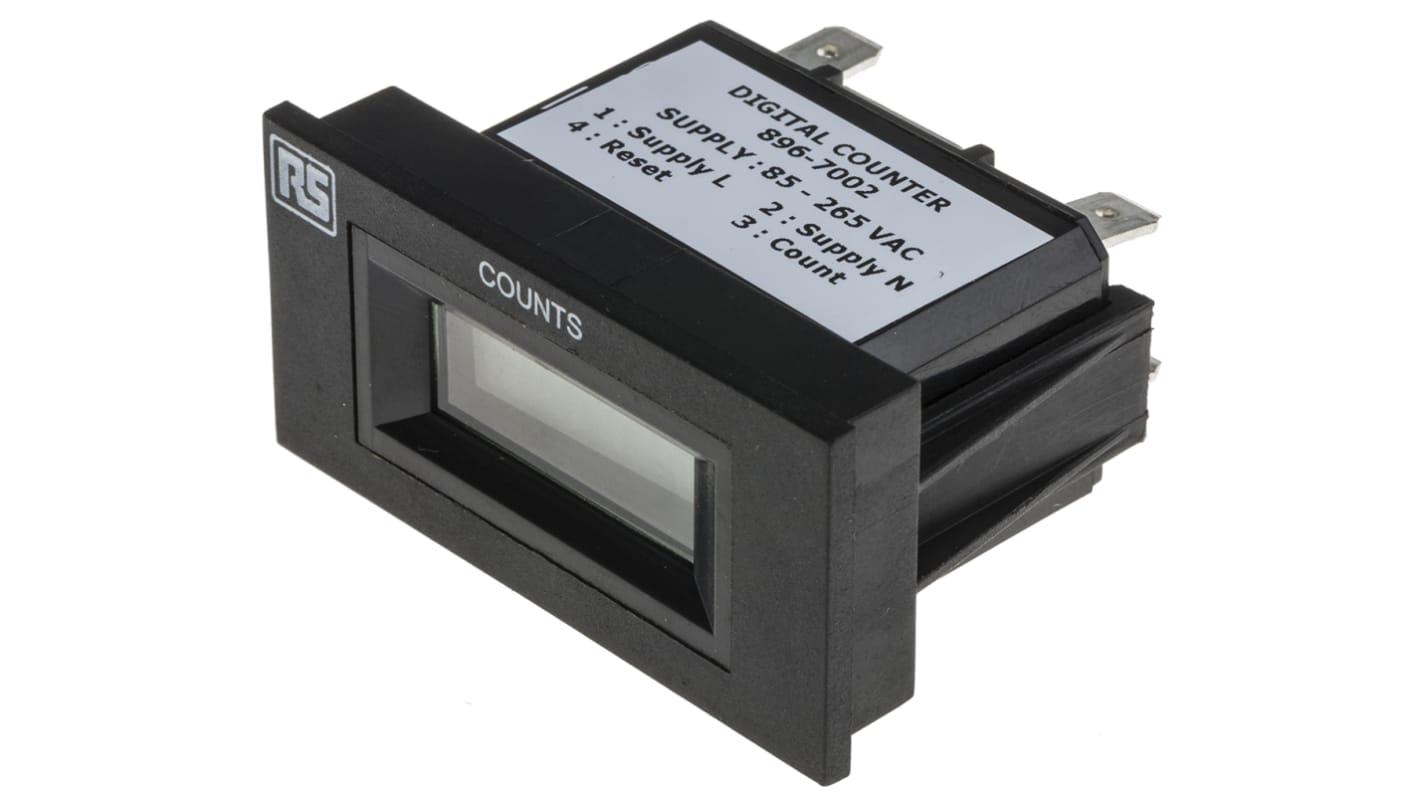 RS PRO Impulse Counter Counter, 6 Digit, 10Hz, 85 → 265 V ac