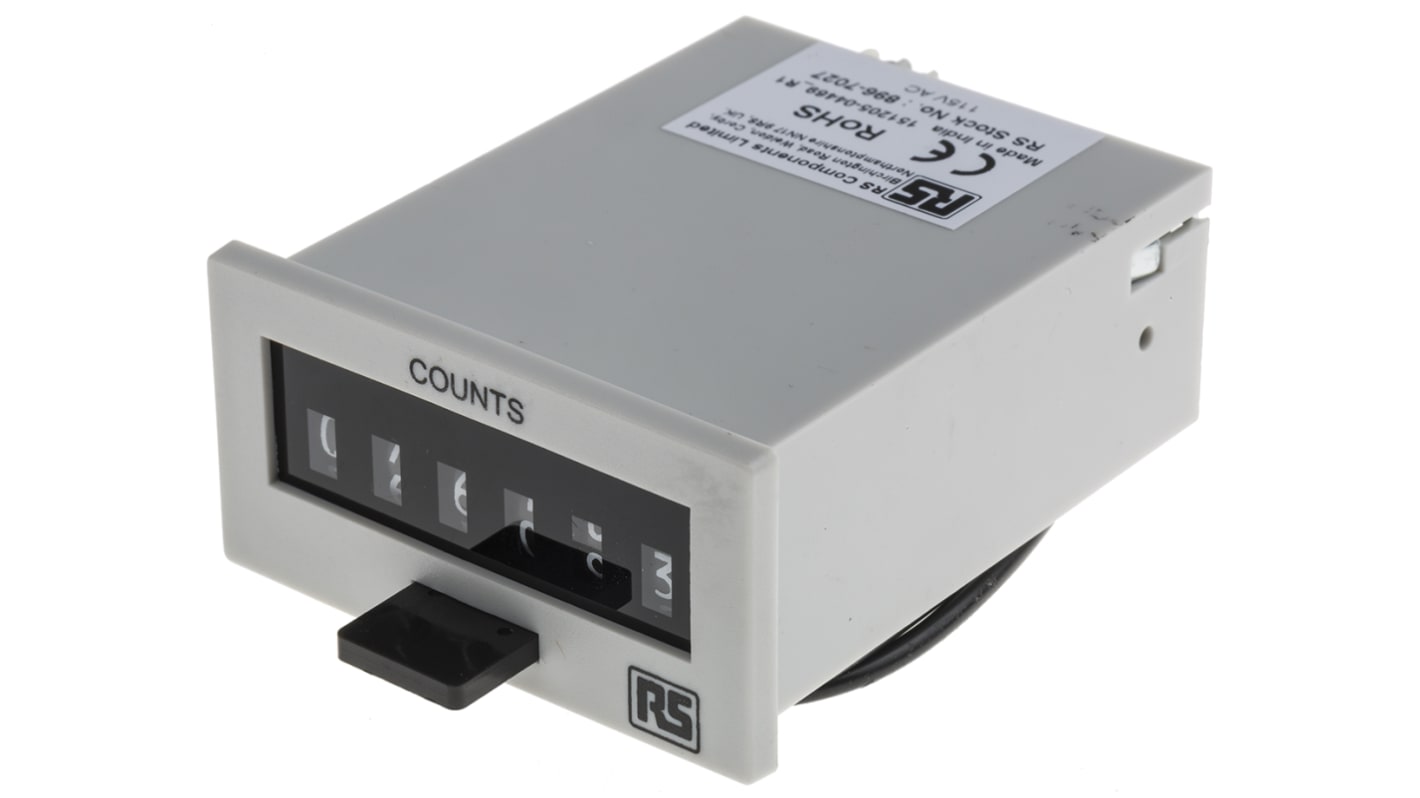 RS PRO Impulse Counter Counter, 6 Digit, 10Hz, 115 V ac