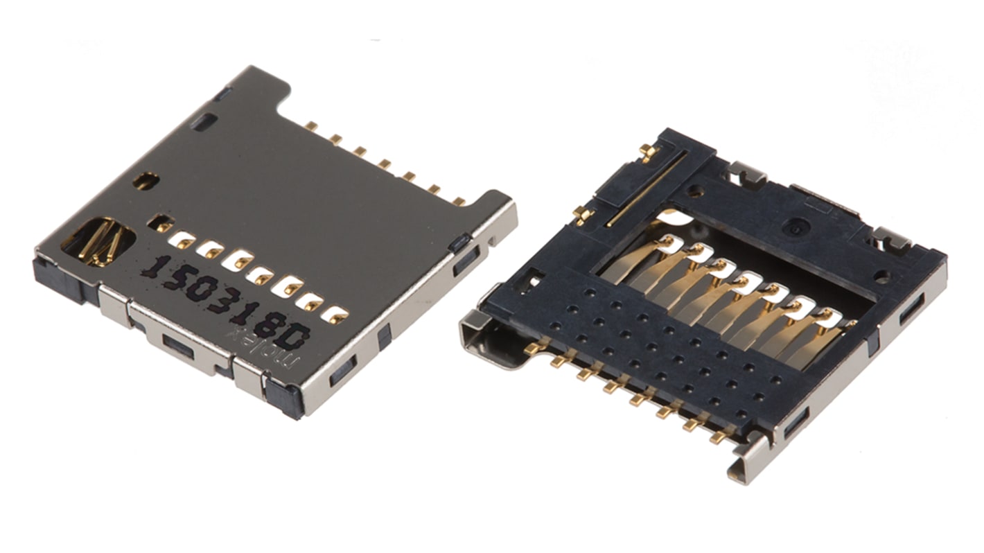 Connettore scheda di memoria Molex Femmina, 8 vie, 1 file, passo 1.1mm, Montaggio superficiale