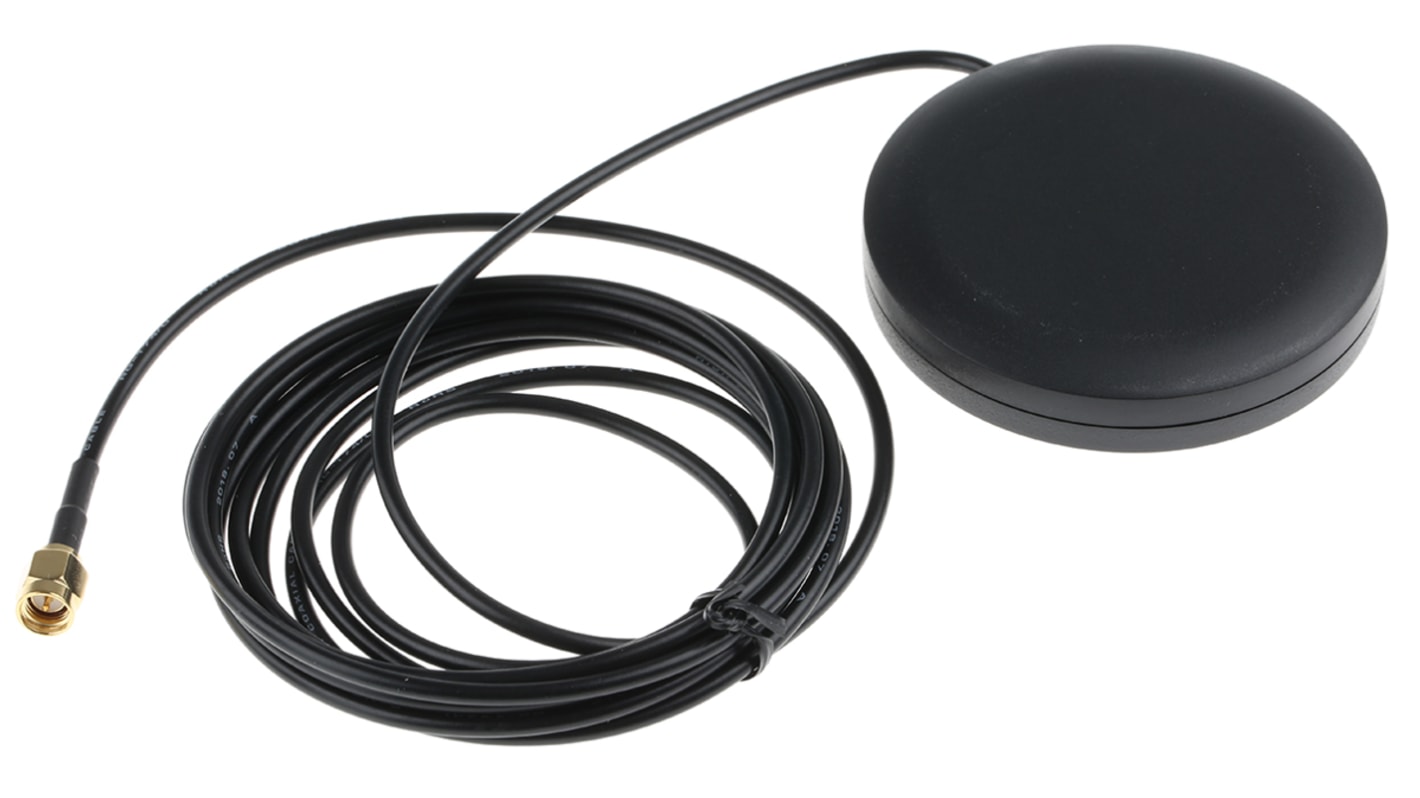 Siretta ALPHA15/2.5M/SMAM/S/S/26 Puck Antenna with SMA Connector, 2G (GSM/GPRS), 3G (UTMS)