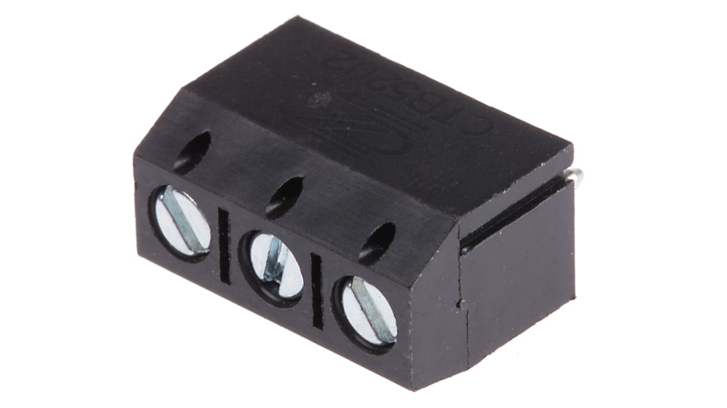 RS PRO PCB Terminal Block, 3-Contact, 5mm Pitch, Through Hole Mount, 1-Row, Screw Termination