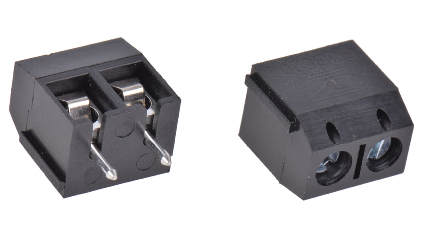 RS PRO PCB Terminal Block, 2-Contact, 5mm Pitch, Through Hole Mount, 1-Row, Screw Termination