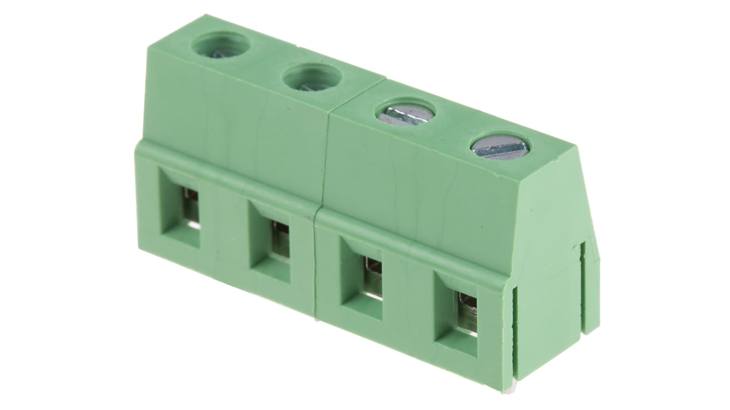 RS PRO PCB Terminal Block, 4-Contact, 7.5mm Pitch, Through Hole Mount, 1-Row, Screw Termination