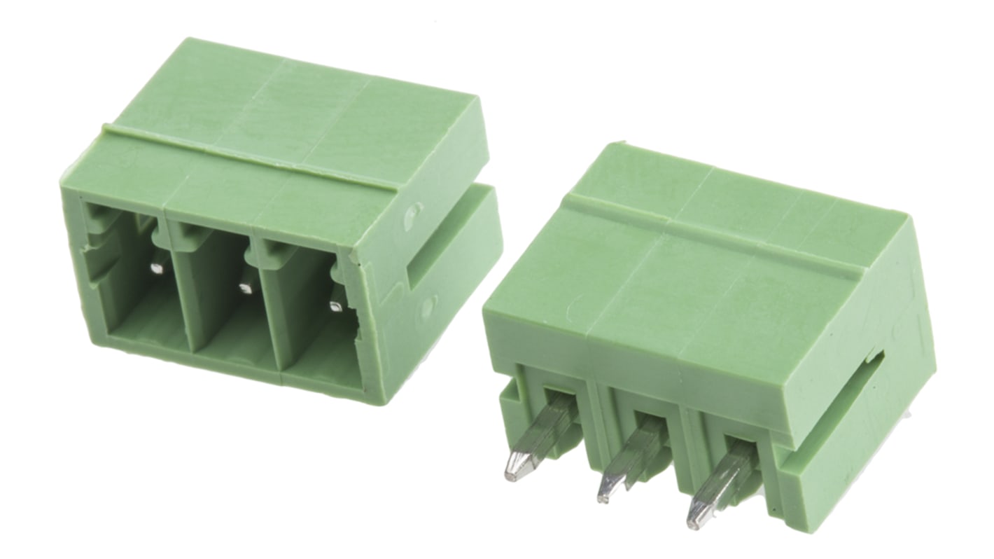 RS PRO 3.5mm Pitch 3 Way Pluggable Terminal Block, Header, Through Hole ...