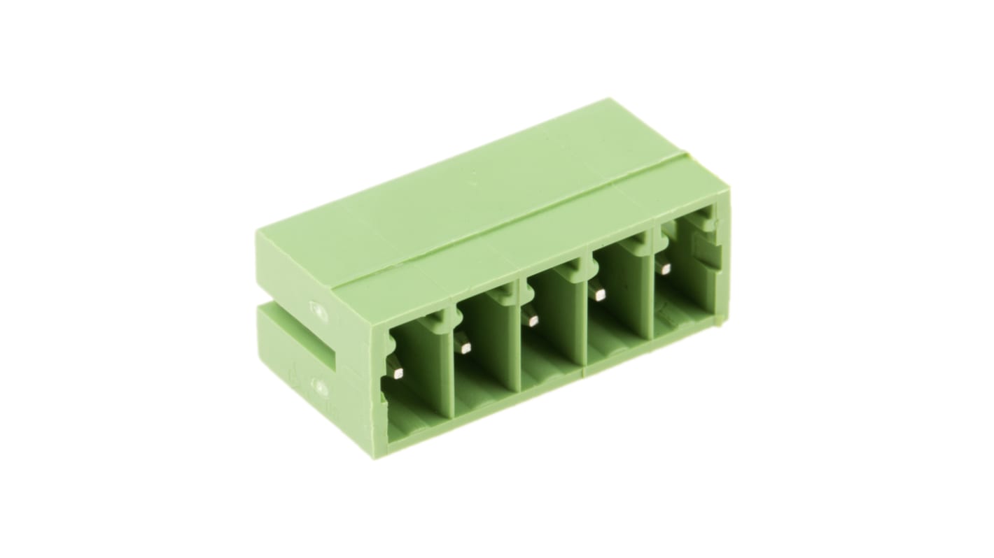 RS PRO 3.5mm Pitch 5 Way Pluggable Terminal Block, Header, Through Hole