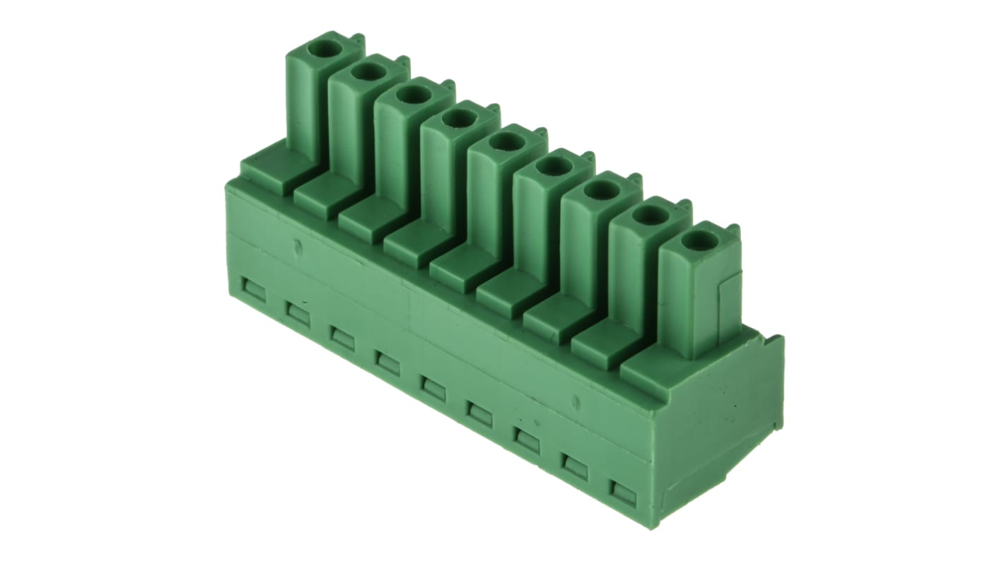 RS PRO 3.81mm Pitch 9 Way Right Angle Pluggable Terminal Block, Plug