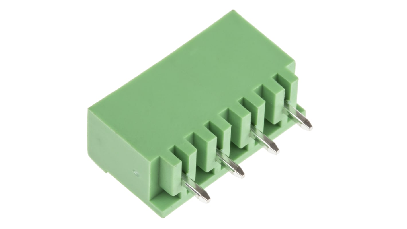 RS PRO 5.08mm Pitch 4 Way Pluggable Terminal Block, Header, Through Hole, Solder Termination