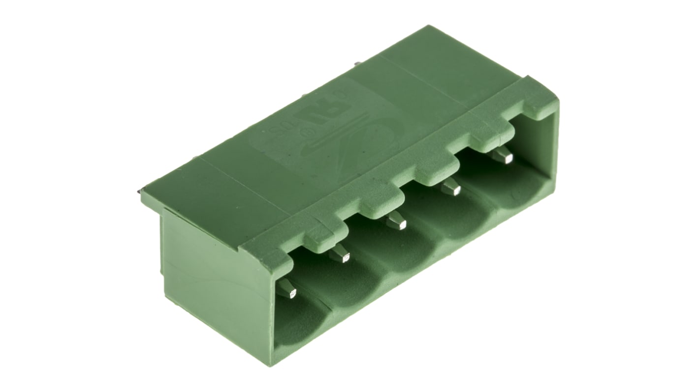 RS PRO 5.08mm Pitch 5 Way Pluggable Terminal Block, Header, Through Hole, Solder Termination