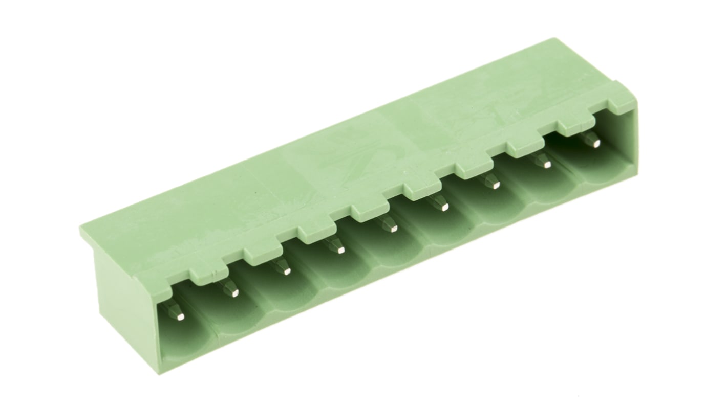 Bloque de terminal PCB RS PRO de 9 vías, 1 fila, paso 5.08mm, para soldar, Orificio Pasante