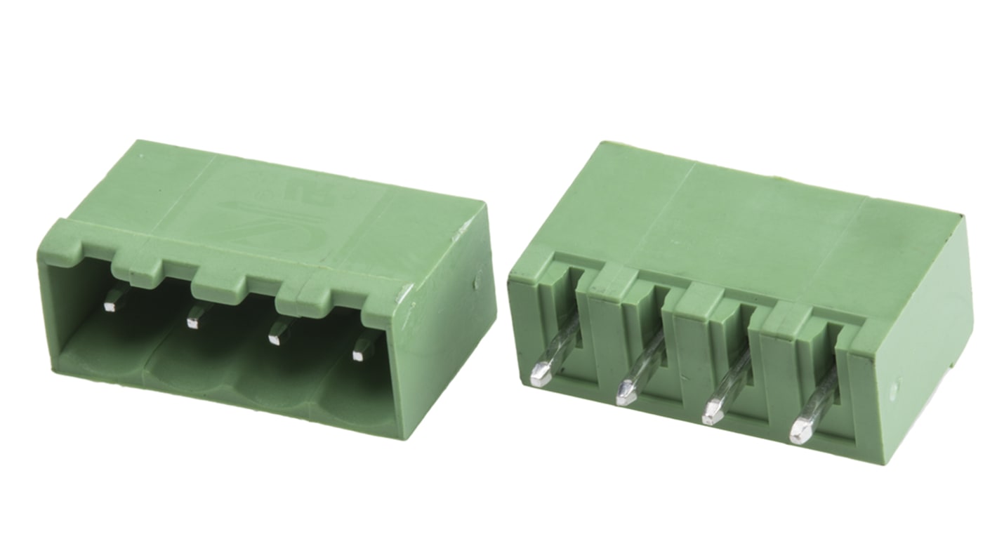 RS PRO 5.0mm Pitch 4 Way Pluggable Terminal Block, Header, Through Hole, Solder Termination