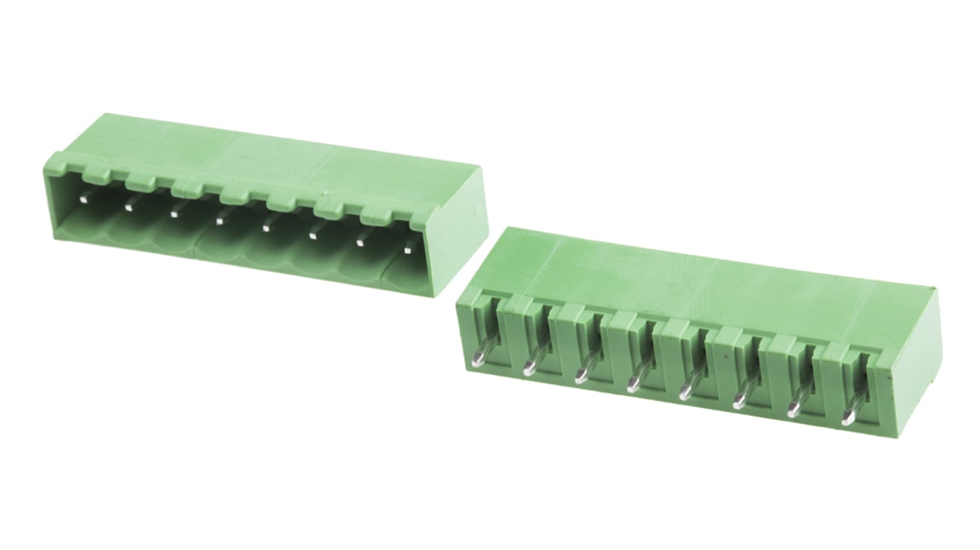 RS PRO 5.0mm Pitch 8 Way Pluggable Terminal Block, Header, Through Hole, Solder Termination