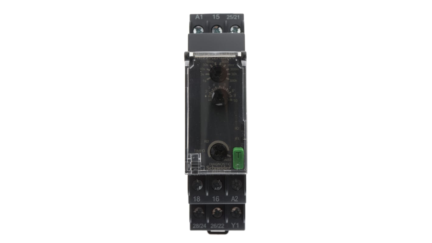 Schneider Electric Harmony Time Series DIN Rail Mount Timer Relay, 24 → 240V ac/dc, 2-Contact, 0.05 → 1s,