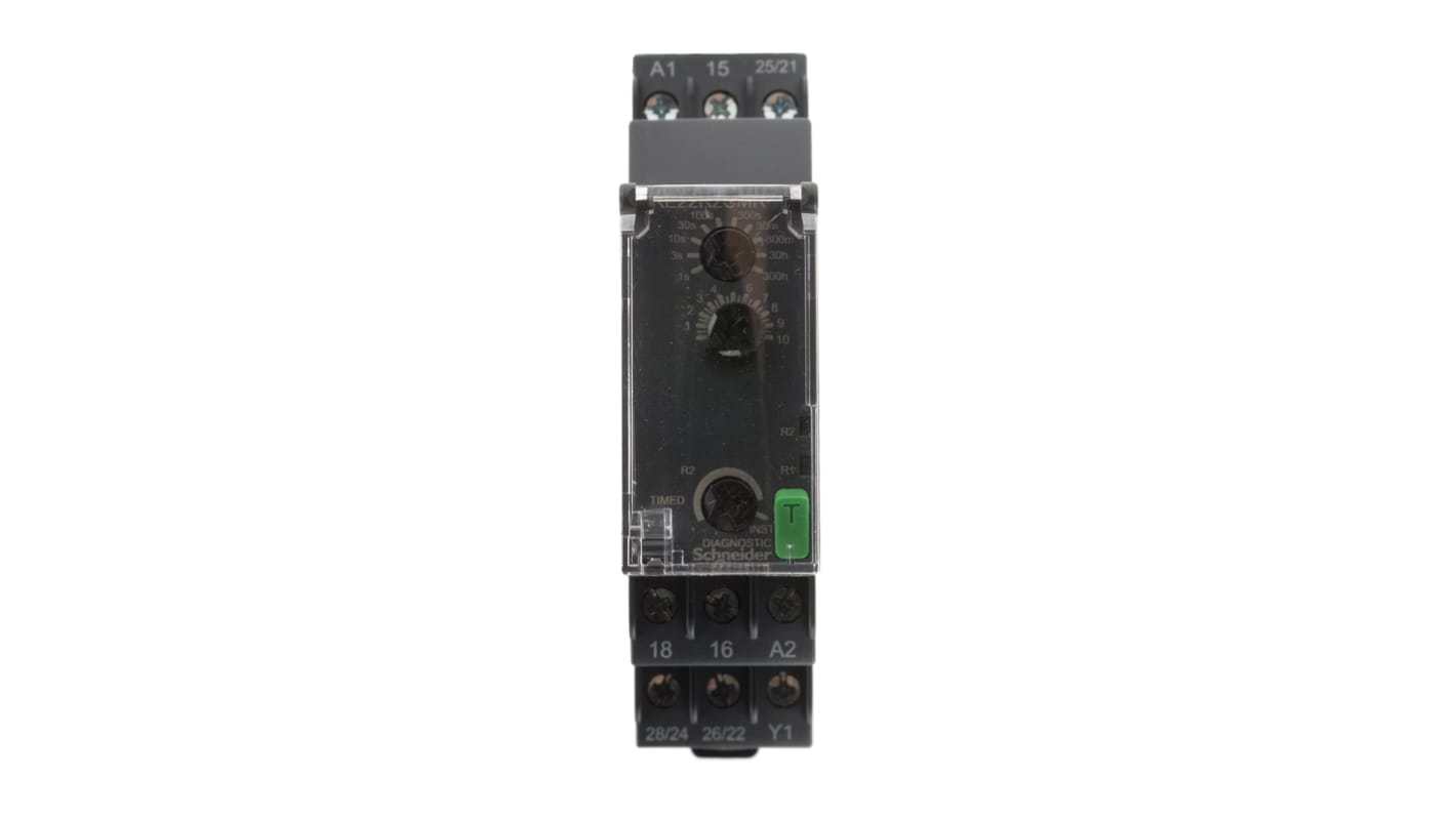 Timer Relay Schneider Electric, intervallo 0.05 → 1s, 2 poli, DPDT, Guida DIN