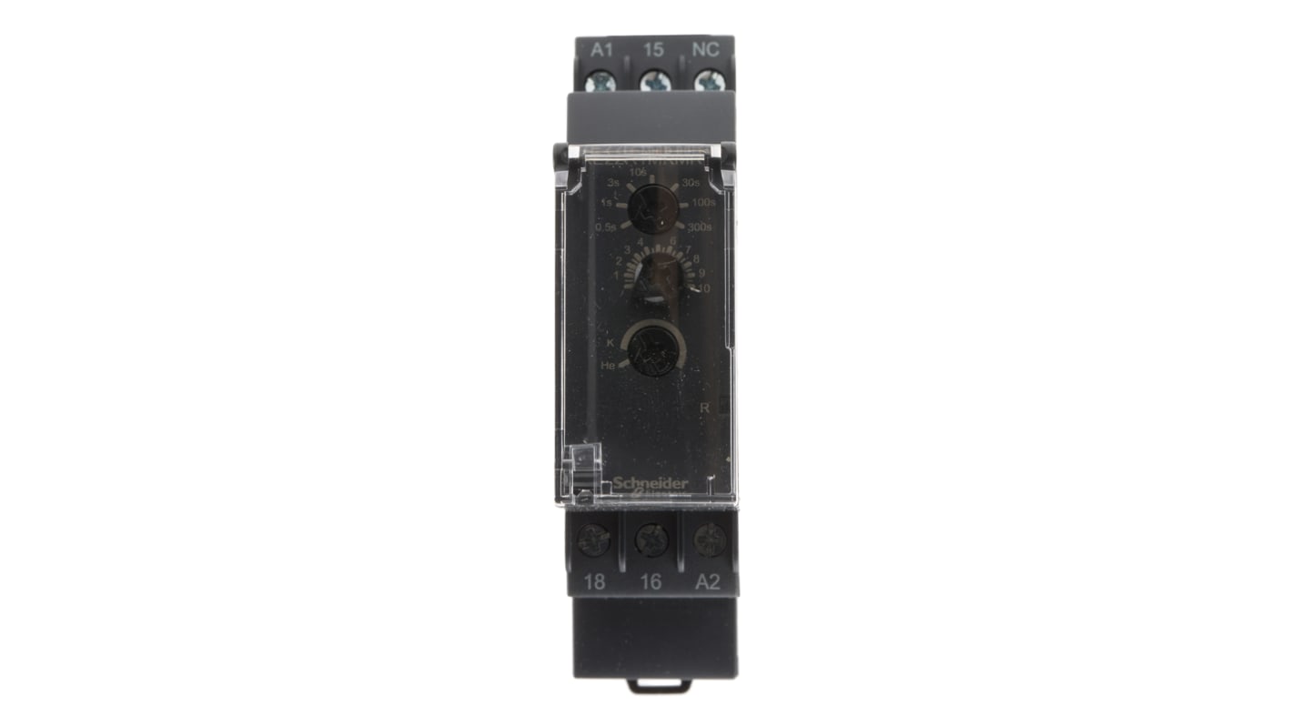 Timer Relay Szyna DIN 24 → 240V ac/dc SPDT 1-stykowy Schneider Electric SPCO 0.05 → 300s RE22 R1