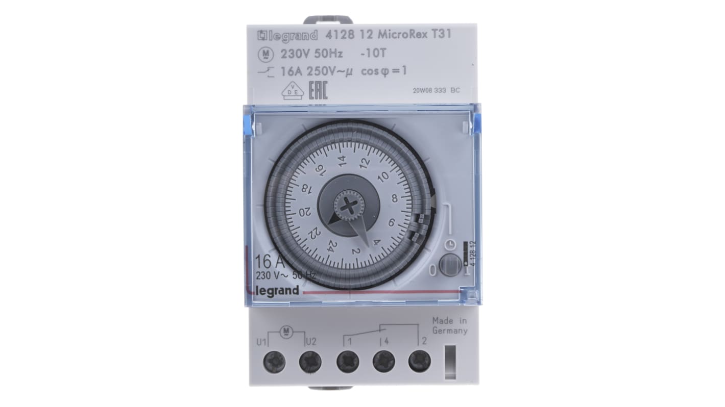 Interrupteur horaire pour rail DIN Analogique, 230 V c.a., 3 canaux