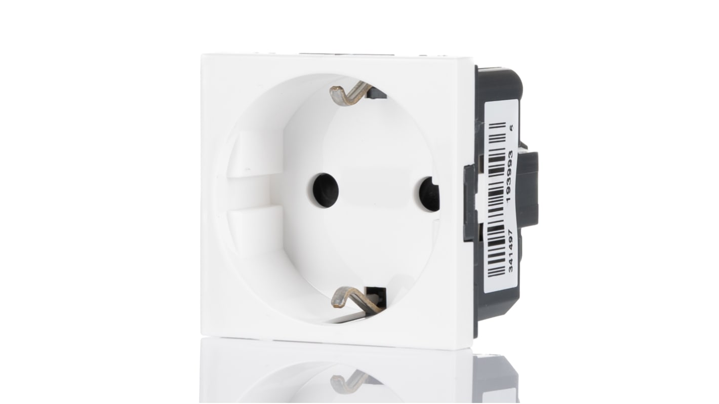 Weidmüller White 1 Gang Plug Socket, 2+E Poles, 16A, Type F - German Schuko, Indoor Use