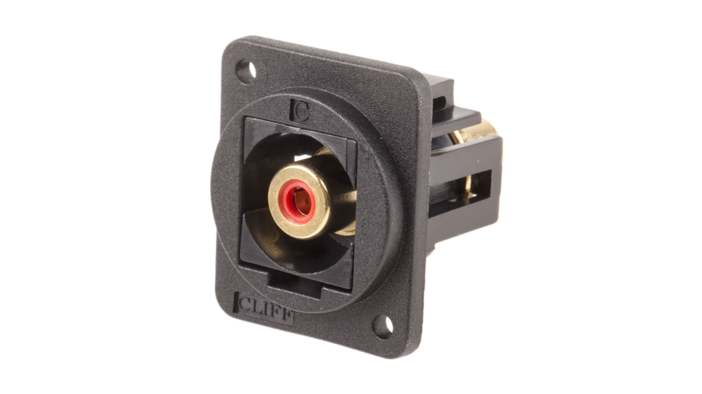 RS PRO Black Panel Mount RCA Socket