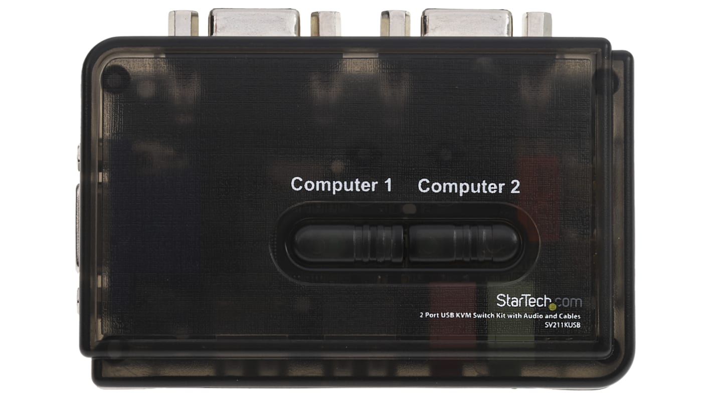 StarTech.com KVM-Switch 2-Port 1 Videoausgänge VGA 1 Displays USB 3,5 mm Stereo 96 x 60 x 20mm