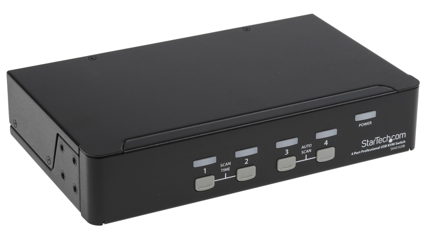 Audiocsatlakozás nélkül StarTech.com KVM-kapcsoló 4 portos USB 1 1 VGA