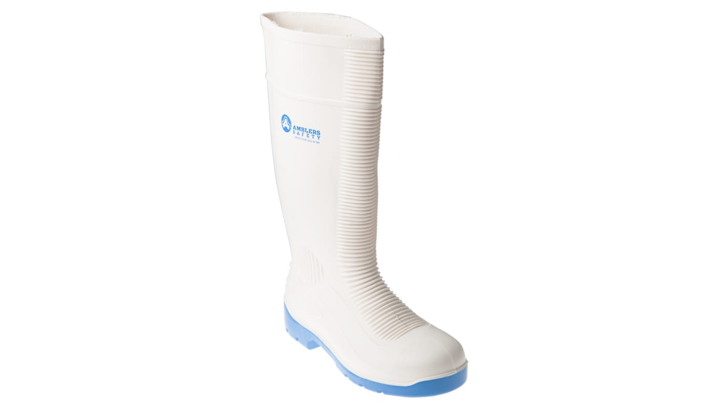 Amblers White Steel Toe Capped Unisex Safety Boots, UK 6.5, EU 40