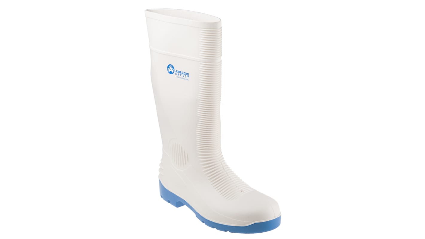 Botas de seguridad Amblers de color Blanco, talla 45, S4 SRA