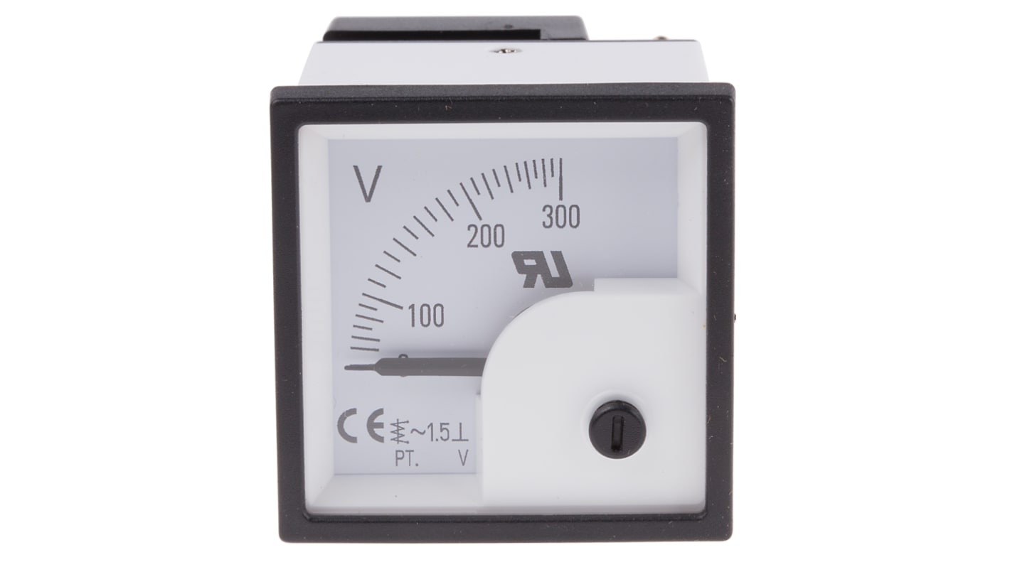 RS PRO Analoges Voltmeter AC / 1,5 %, 46mm, 46mm, 39mm