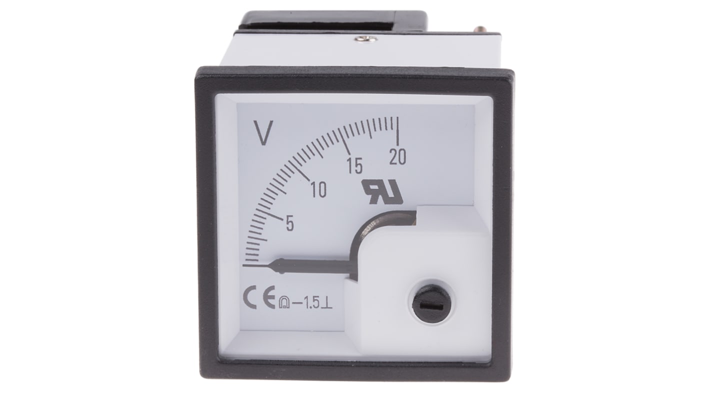 RS PRO Analoges Voltmeter DC / 1,5 %, 46mm, 46mm, 39mm